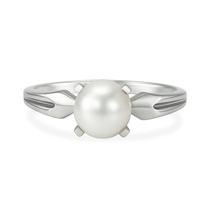 Stylish Sterling Silver Pearl Gemstone Ring for Women