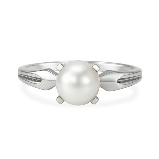 Stylish Sterling Silver Pearl Gemstone Ring for Women
