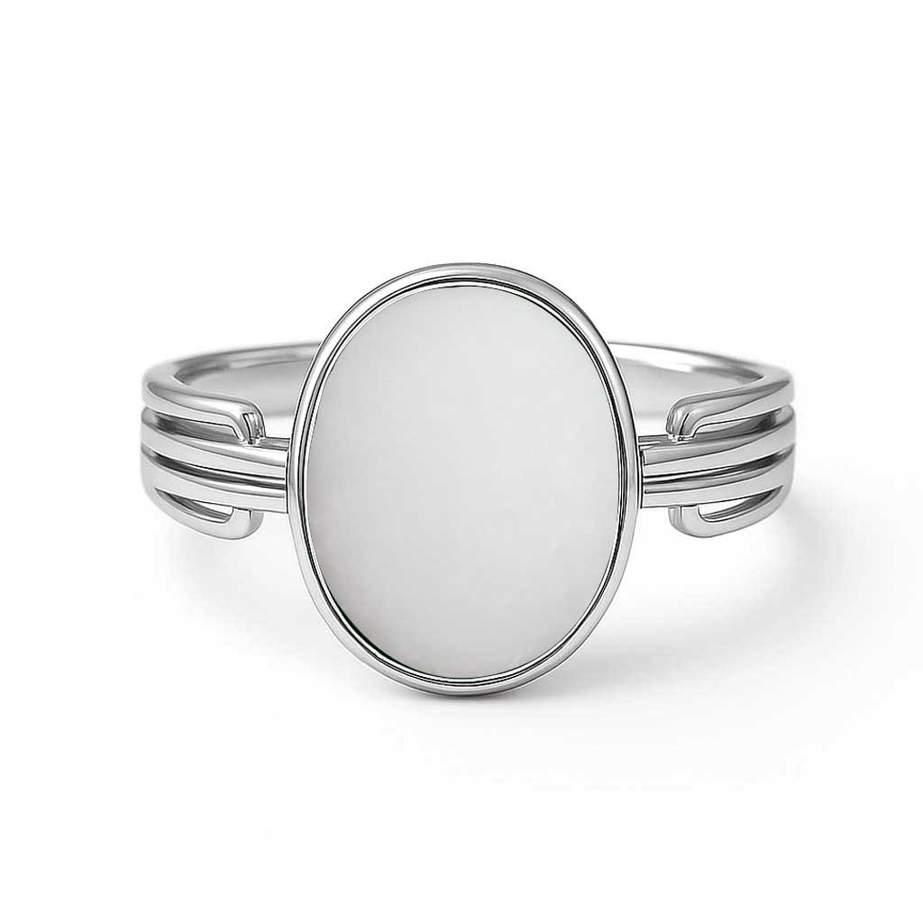 Royal Collection Sterling Silver Women's Opal Gemstone Ring