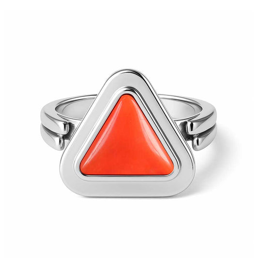 Handcrafted Men's Sterling Silver Premium Original Red Coral Ring