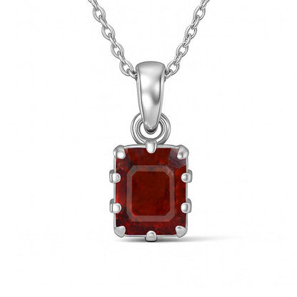 Luxury Designer 925 Silver Hessonite Garnet Pendant