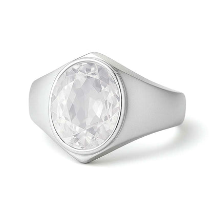 Luxury Handmade 925 Sterling Silver Zircon Stone Ring for Men