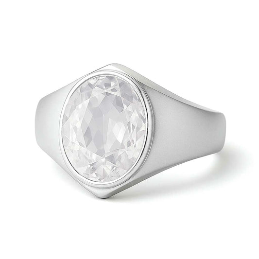 Luxury Handmade 925 Sterling Silver Zircon Stone Ring for Men
