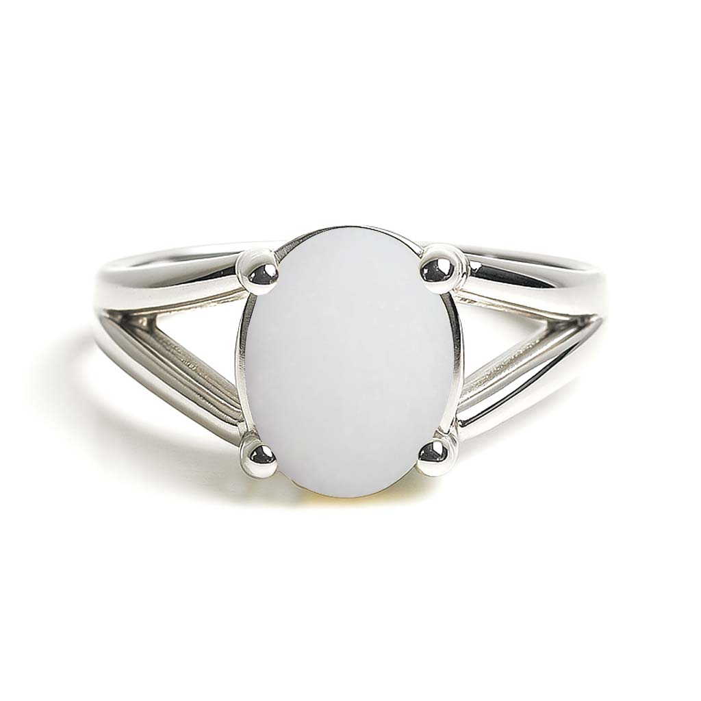 Modern 925 Sterling Silver Women's Opal Stone Ring