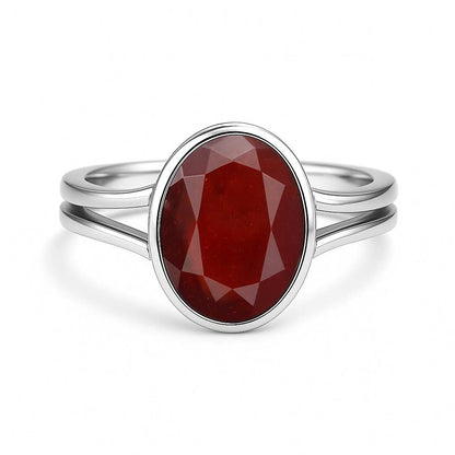 Premium Crafted Sterling Silver Hessonite Garnet Ring for Women