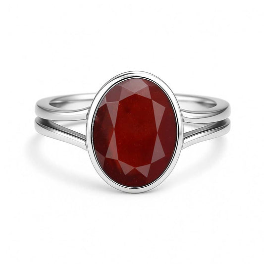 Premium Crafted Sterling Silver Hessonite Garnet Ring for Women