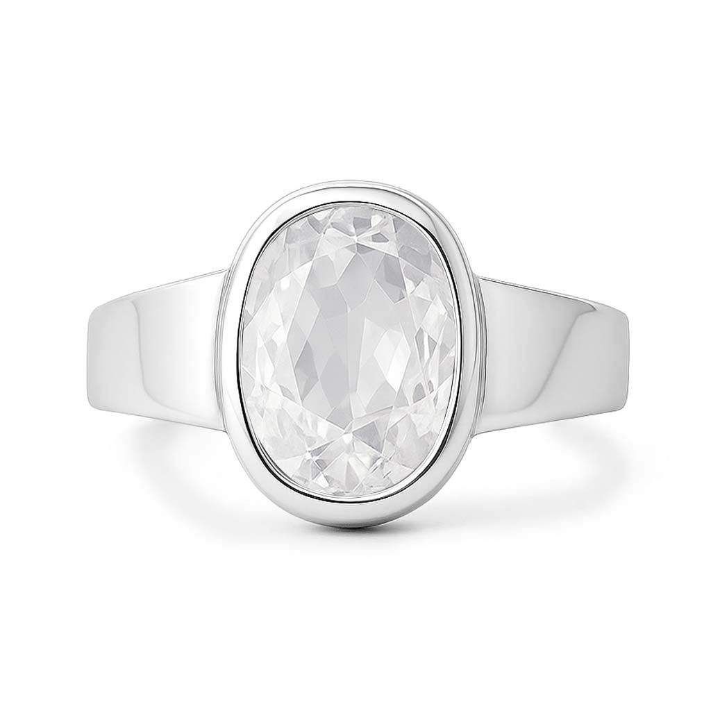 Unique Sterling Silver Zircon Stone Ring for Men