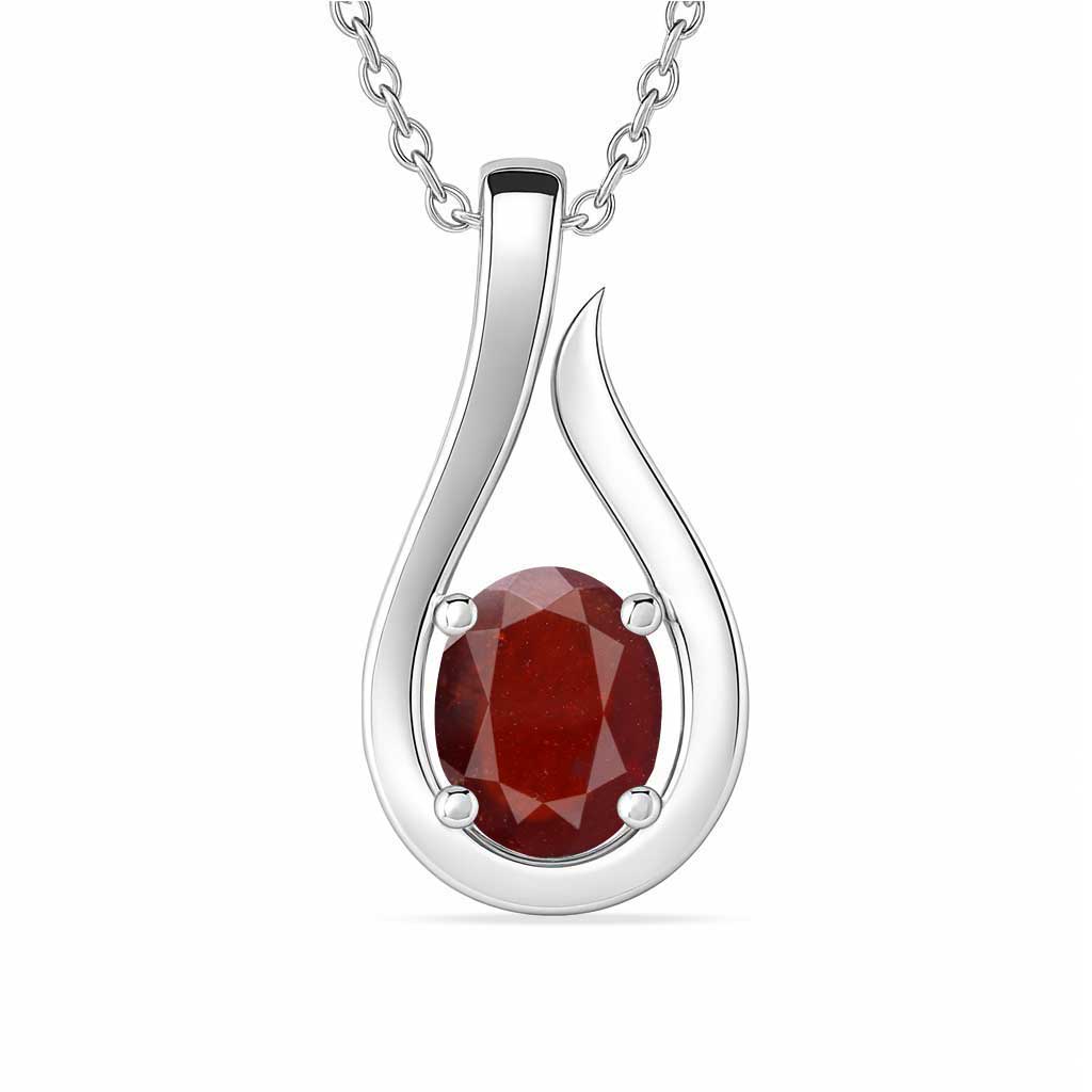 Timeless Sterling Silver Hessonite Garnet Stone Pendant