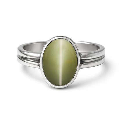 Classic 925 Silver Cat’s Eye Gemstone Ring for Men