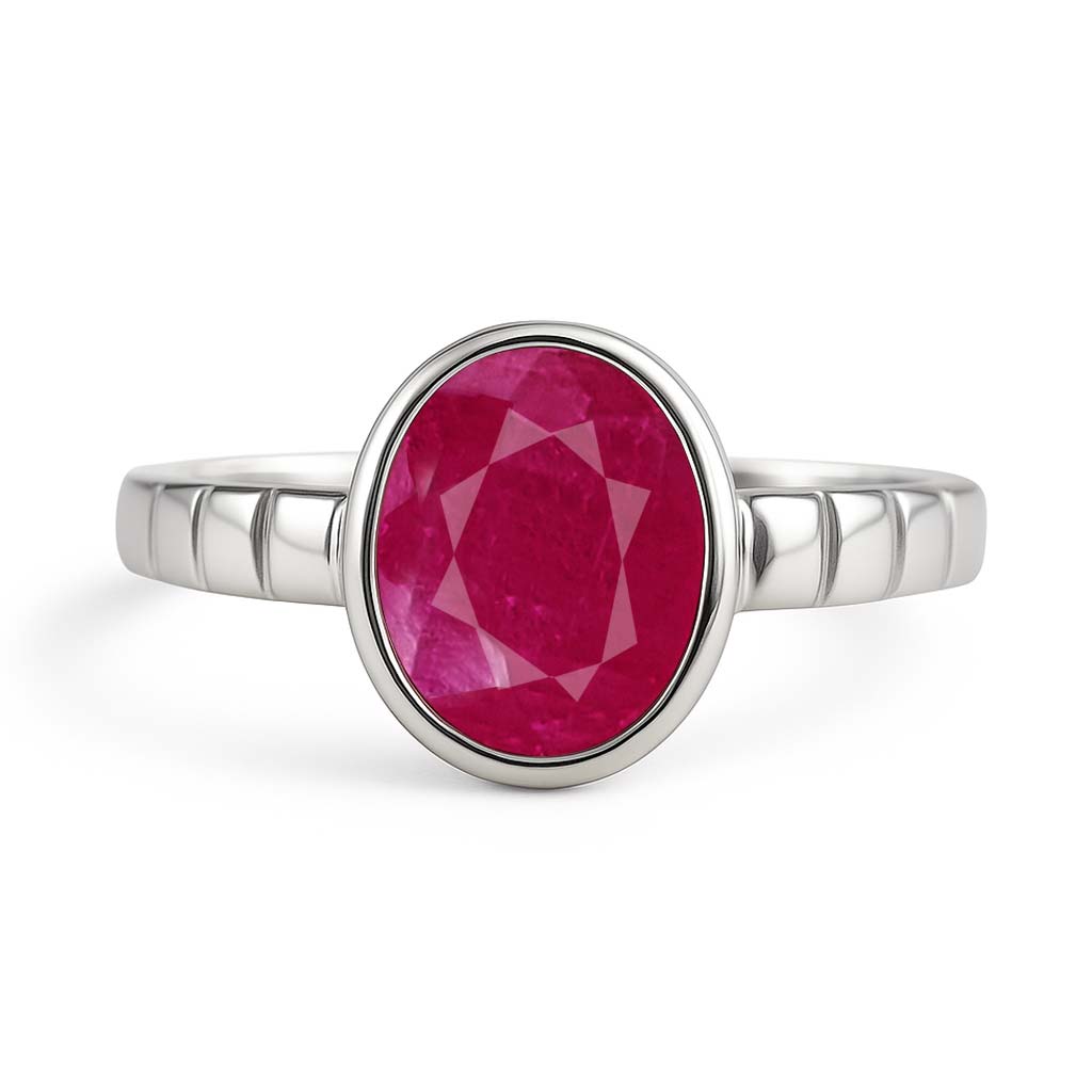 Luxury Royal Sterling Silver Ruby Ring for Female