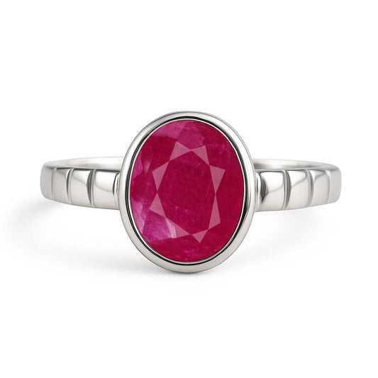 Luxury Royal Sterling Silver Ruby Ring for Female