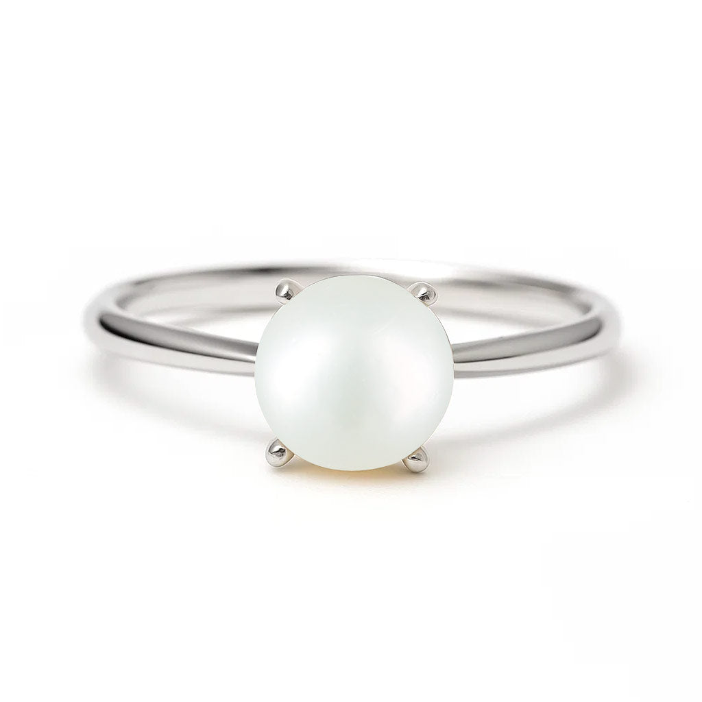 Heritage Crafted 925 Sterling Silver Pearl Gemstone Ring for Women