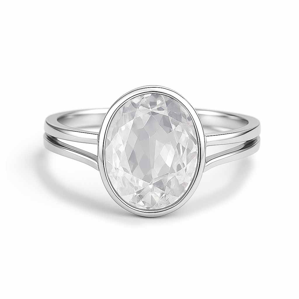 Classic Regal 925 Sterling Silver Zircon Stone Ring for Women