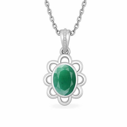 Handmade 925 Silver Emerald Gemstone Pendant