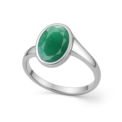Classic 925 Sterling Silver Emerald Ring for Women