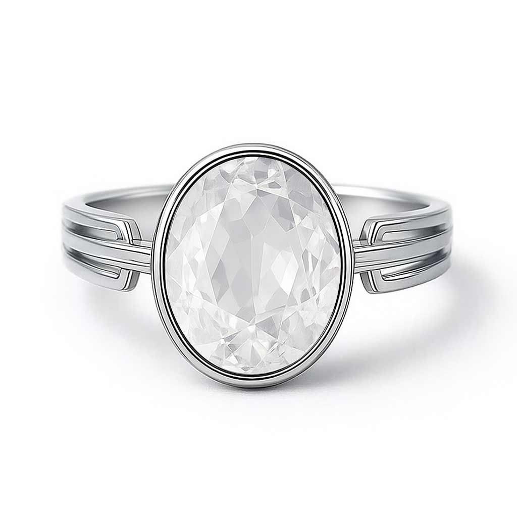 Modern 925 Silver Zircon Stone Ring for Men