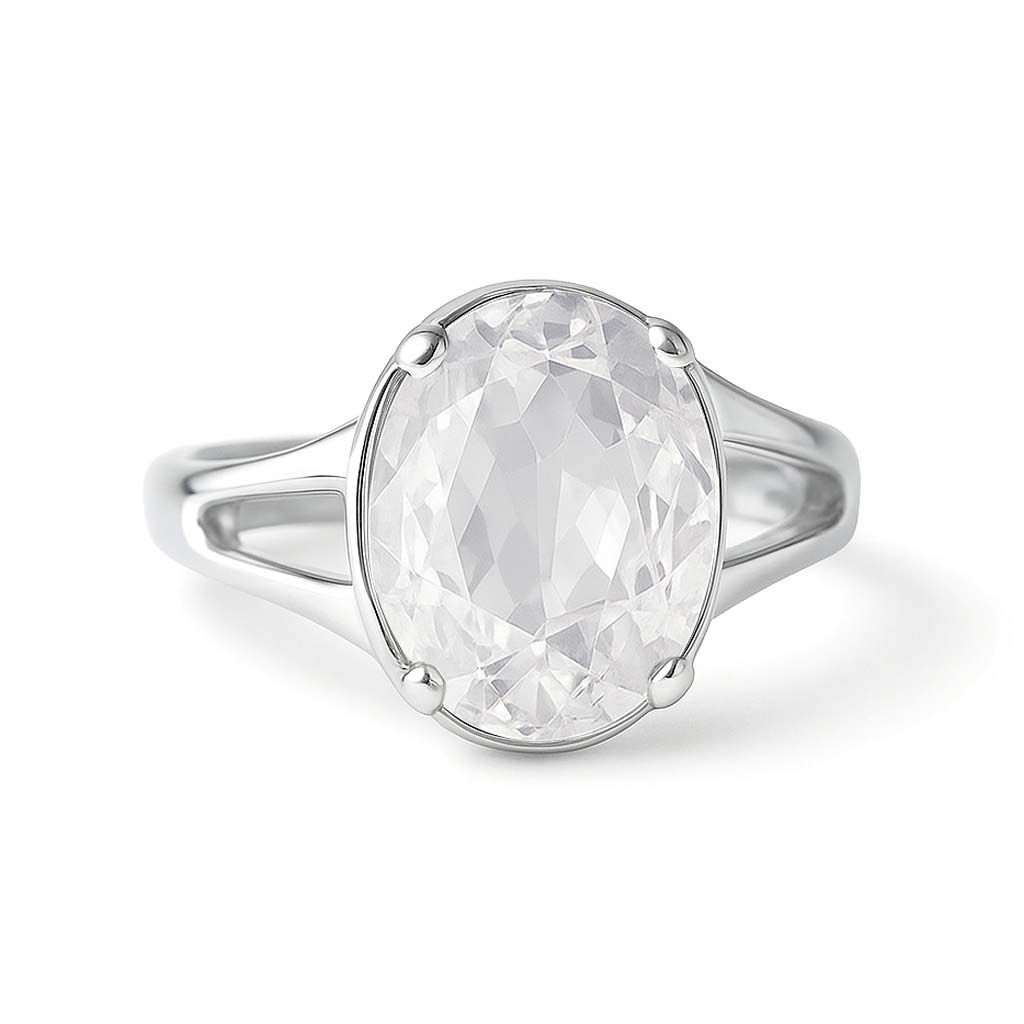 Classic 925 Sterling Silver Zircon Gemstone Ring for Men