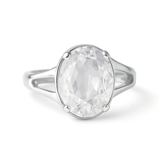 Classic 925 Sterling Silver Zircon Gemstone Ring for Men