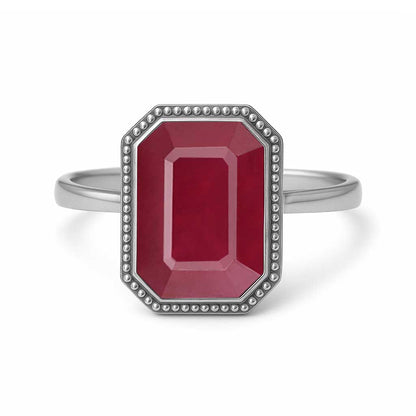 Pure Sterling Silver Ladies Ruby Stone Ring