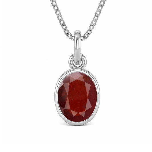 Pure Sterling Silver Hessonite Garnet Stone Pendant