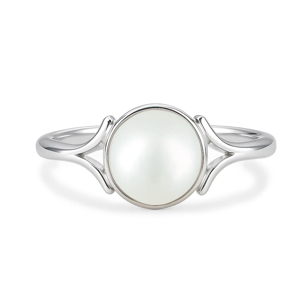 Elite Heritage 925 Silver Pearl Gemstone Ring for Her