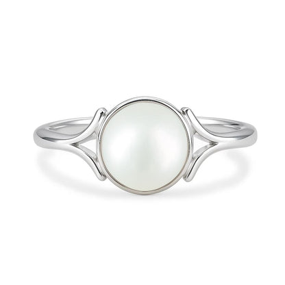 Elite Heritage 925 Silver Pearl Gemstone Ring for Her