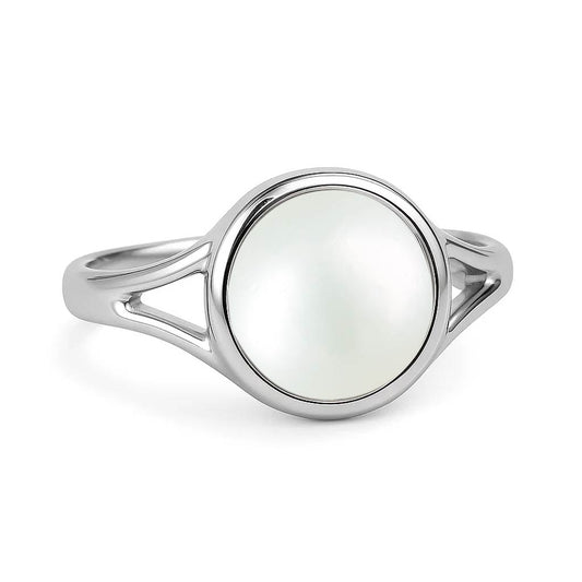 Authentic Handcrafted Sterling Silver Pearl Stone Ring for Men