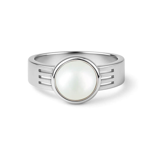 Luxury Sterling Silver Natural Pearl Ring for Men