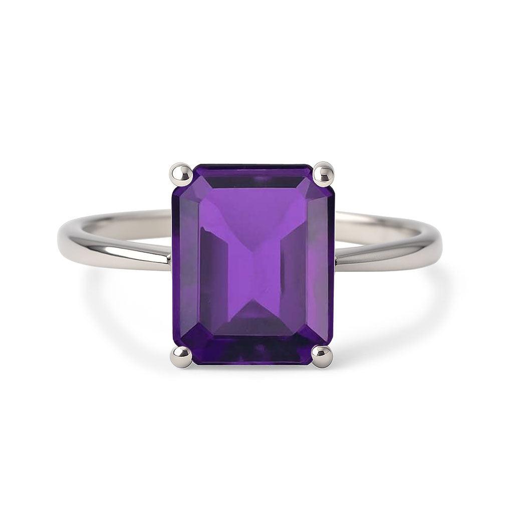 Timeless Sterling Silver Amethyst Stone Ring for Women