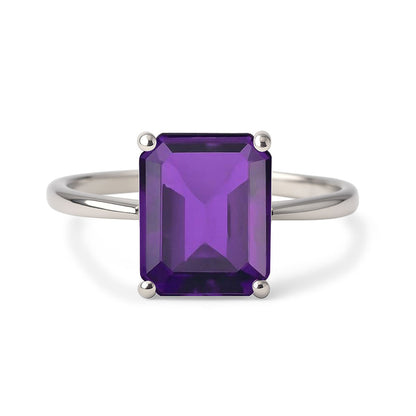 Timeless Sterling Silver Amethyst Stone Ring for Women