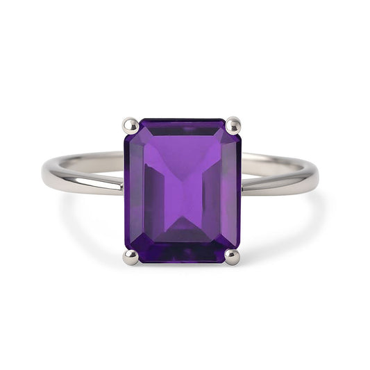 Timeless Sterling Silver Amethyst Stone Ring for Women