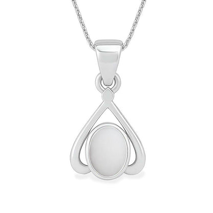 Classic Sterling Silver Opal Gemstone Pendant