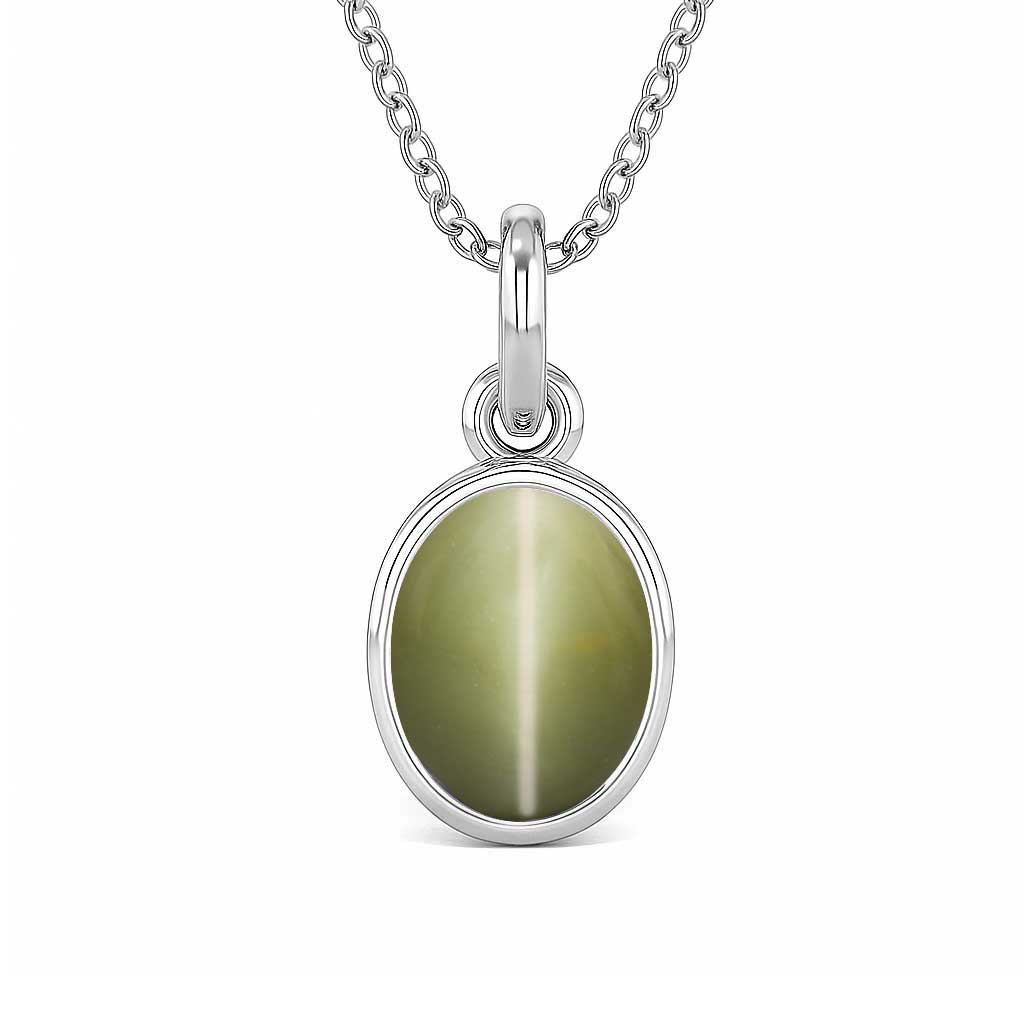 Timeless 925 Sterling Silver Cat's Eye Gemstone Pendant