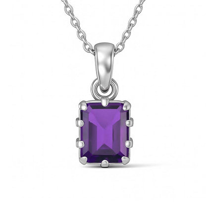 Luxury Designer 925 Silver Amethyst Stone Pendant