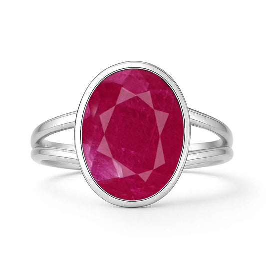 Elegant 925 Silver Ruby Stone Ring for Her