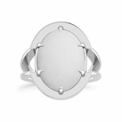 Premium Royal Women's Sterling Silver Opal Gemstone Ring