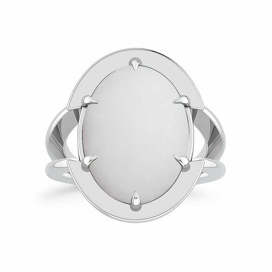 Premium Royal Women's Sterling Silver Opal Gemstone Ring