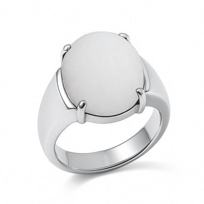 Pure 925 Sterling Silver Opal Gemstone Ring for Male