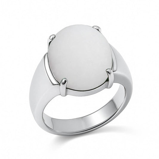 Pure 925 Sterling Silver Opal Gemstone Ring for Male