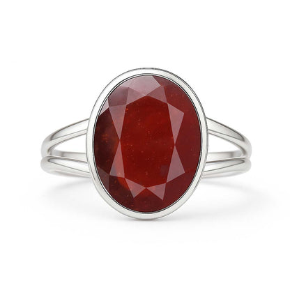 Elegant 925 Silver Hessonite Gomed Stone Ring for Her
