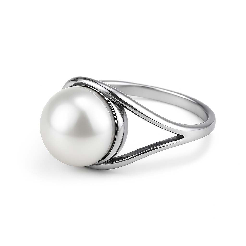 Pure Sterling Silver Pearl Stone Ring for Women