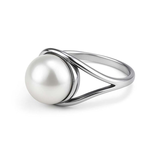 Pure Sterling Silver Pearl Stone Ring for Women
