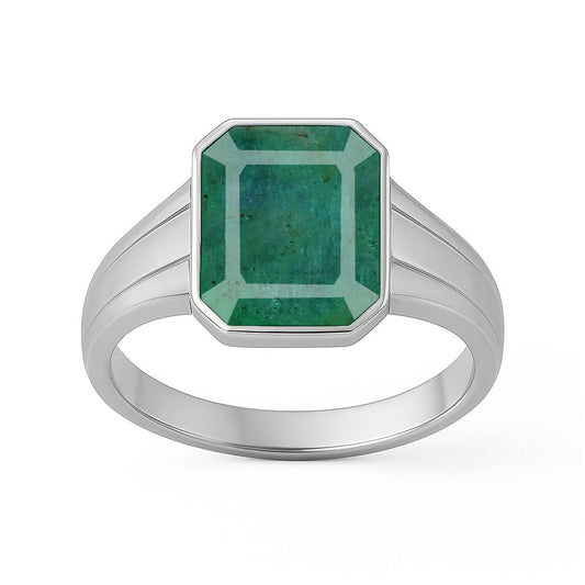Grand Heritage Sterling Silver Emerald Ring For Ladies