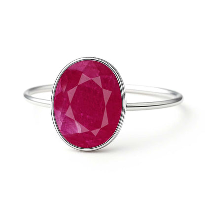 Royal 925 Sterling Silver WoMen's Ruby Stone Ring