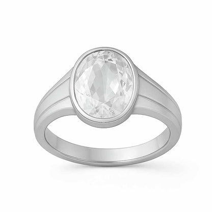 Stylish 925 Silver Zircon Gemstone Ring for Women