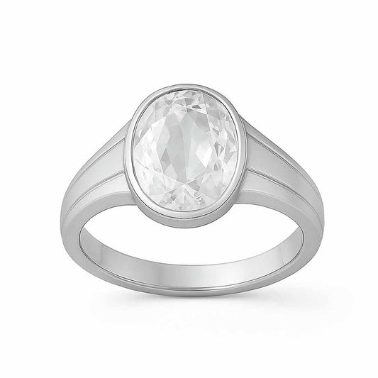 Stylish 925 Silver Zircon Gemstone Ring for Women