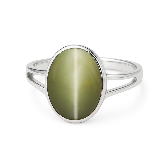 Vintage Sterling Silver Cat’s Eye Gemstone Ring for Men