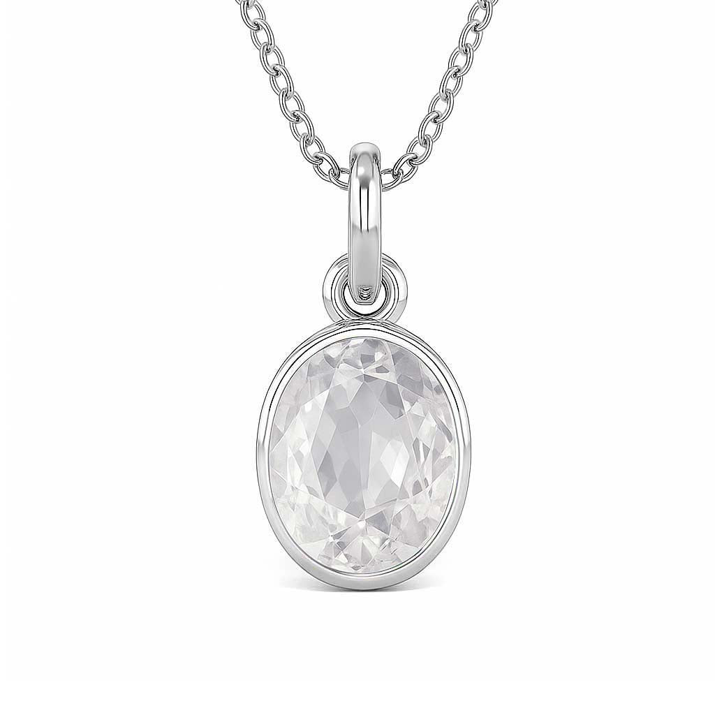 Premium Handcrafted Zircon Gemstone Pendant in Pure Silver