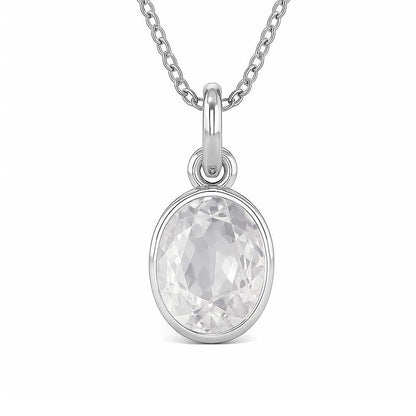Premium Handcrafted Zircon Gemstone Pendant in Pure Silver