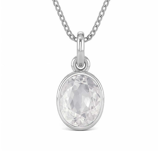 Premium Handcrafted Zircon Gemstone Pendant in Pure Silver